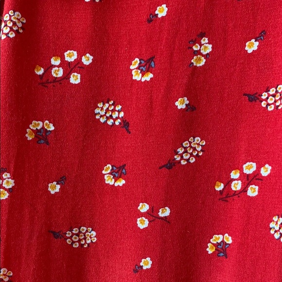 Loft Floral Red Wrap Skirt - Picture 2 of 4